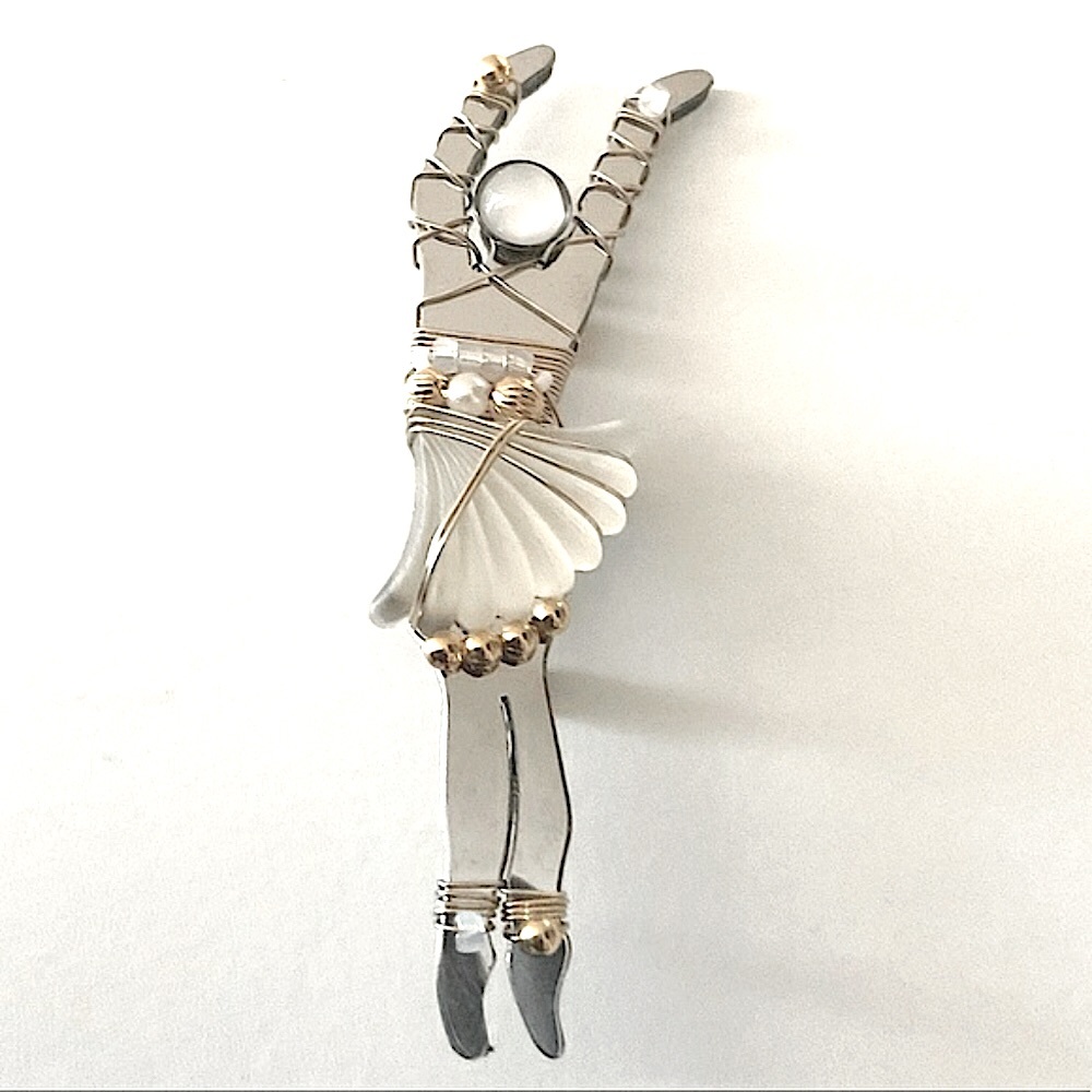 2000 Vintage LizTech Ballerina Brooch Pin Signed